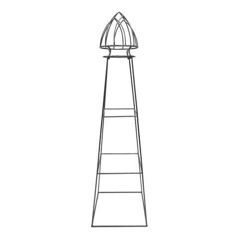 Oakestry Minar Pylon I Garden Obelisk Plant Support Metal Trellis for Climbing Vines Flowers Outdoor Yard Patio Lawn Decor Stable Weather Ready Vertical Accent Modern Black Finish Garden Use Décor