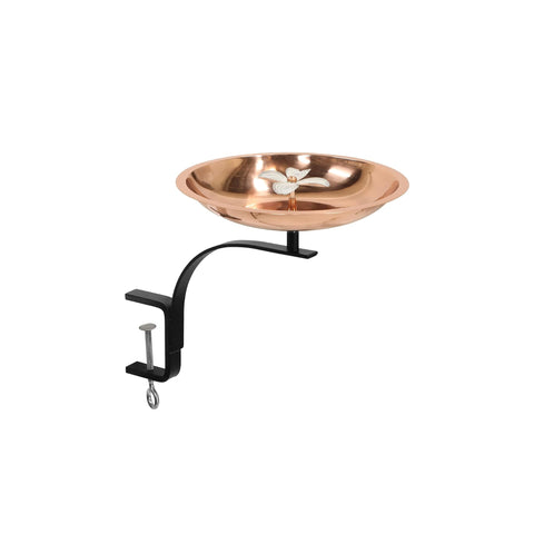 Oakestry Dogwood Birdbath Rail Mount Bracket Outdoor Garden Decorative Wildlife Water Bowl Balcony Deck Fence Patio