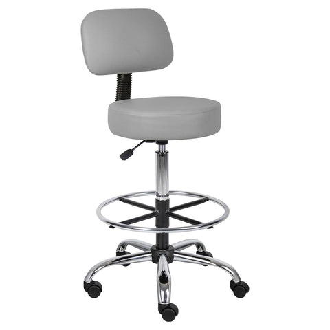 Boss Caressoft Medical/Drafting Stool W/ Back Cushion