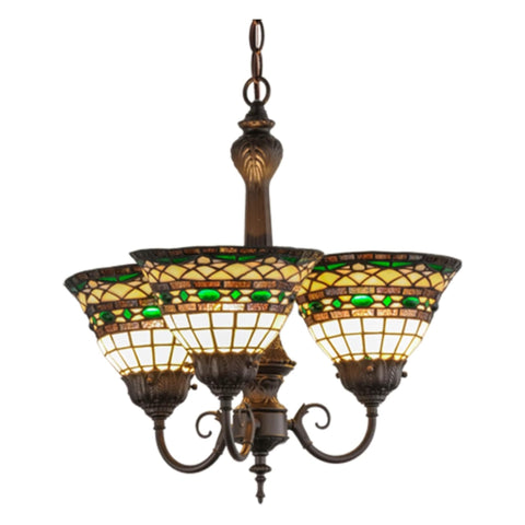 Oakestry 20 Inch Roman 3 Light Chandelier Bronze Farmhouse Ceiling Light Rustic Pendant Fixture Classic Hanging Lighting for Dining Room Kitchen Island Entryway Living Room Bedroom