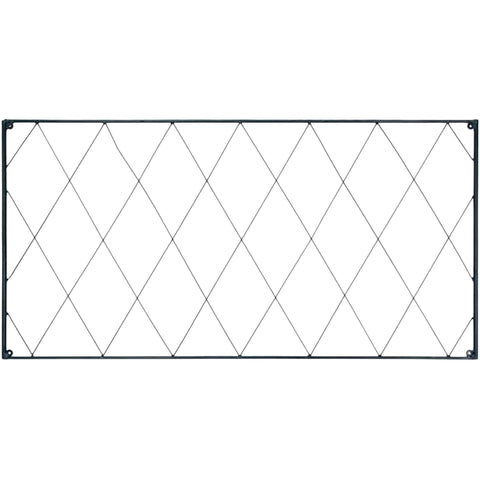 Oxfordshire Wrought Iron Trellis Extension, 46" W x 23" H Modular Wall-Mounted Garden Trellis, Black Powder Coated, Vertical Plant Support