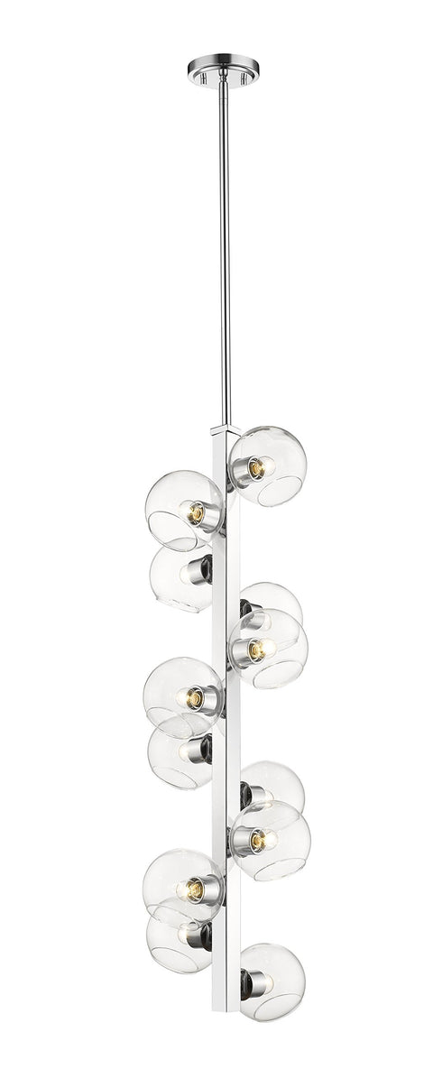 Oakestry 12 Light Chandelier Chrome Steel Clear Contemporary Metropolitan Transitional Fusion Ceiling Lighting Fixture for Bedroom Dining Room Dinette Foyer Hallway Kids Room Kitchen Kitchenette