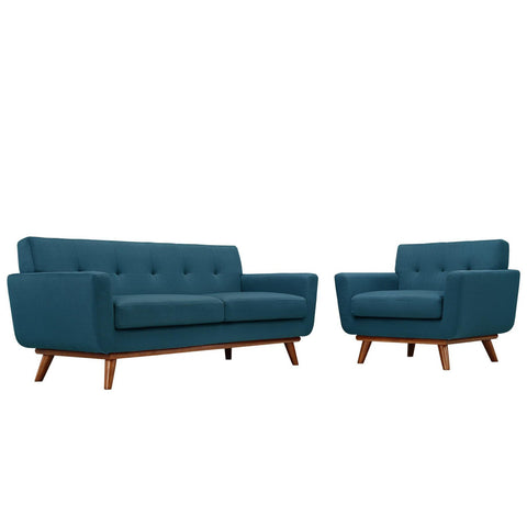Oakestry Luxury Inspired Engage Armchair and Loveseat Set of 2 Comfortable Indoor Loveseat for Living Room Apartment Lounge Reception Area Premium Everyday Styling