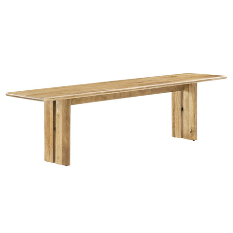 Oakestry Amistad 72" Solid Mango Wood Dining Bench, Oak Modern Farmhouse Wooden Bench for Dining Room, Entryway & Bedroom