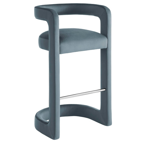 Oakestry Premium Winslow Performance Velvet Bar Stool Enhancing Modern Spaces with Decorative Character Functional Versatility and Sophisticated Everyday Interior Appeal
