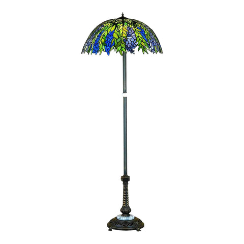 Oakestry 60InchH Tiffany Honey Locust Floor Lamp Elegant Floor Lamp Stained Glass Lighting Decorative Home Living Room Bedroom Office Vintage Style Durable Build Ambient Light