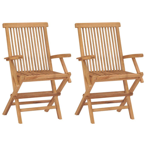 Oakestry Folding Teak Wood Garden Chair Set – Solid Teak, Weather-Resistant, Foldable Patio & Outdoor Dining Chairs, Natural Brown Finish