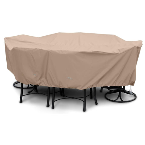 Oakestry Stylish Heavy Duty Table Cover Home Dining Setup StrongCore Fabric Oval/Rectangle Set - 92" x 80" x 37" Premium Durable Long Lasting Protection