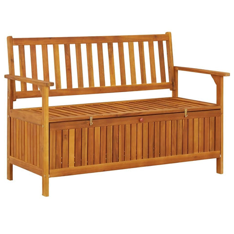 Oakestry Patio Storage Bench 47 2 inches Solid Acacia Wood Outdoor Garden Seating Furniture Weather Resistant Durable Heavy Duty Modern Backyard Porch Deck Lawn