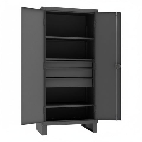 Oakestry Industrial Steel Locker Cabinet Rugged Reliable Extra Heavy Duty recessed Door Drawer Ready Secure Closure Service Bay Utility