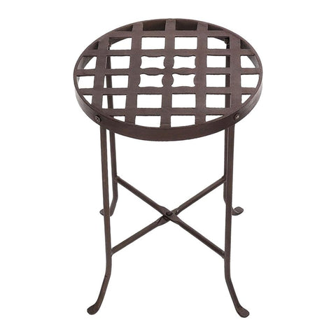 Oakestry Flowers Plant Stand 16 and Half Inch Height Black Metal Display Riser for Planters Indoor Outdoor Garden Patio Balcony Durable Decorative Support Modern Space Saving Use Home Décor