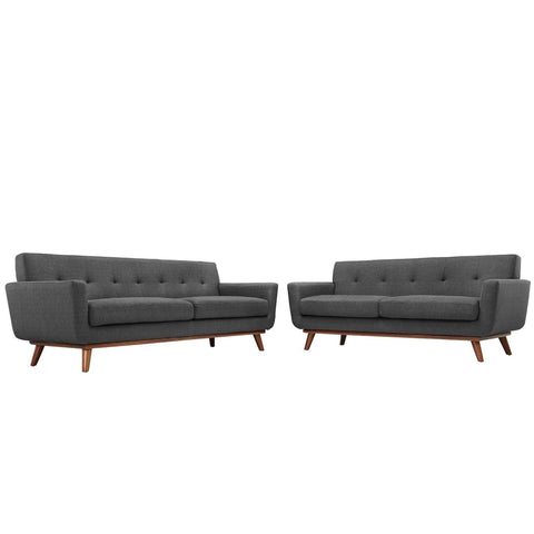 Oakestry Luxury Inspired Engage Loveseat and Sofa Set of 2 Comfortable Indoor Loveseat for Living Room Apartment Lounge Reception Area Premium Daily Styling
