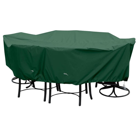 Oakestry Modern Dustproof Table Cover Indoor Kitchen Dining Forest Green CleanGuard Fabric Oval/Rectangle Set - 112" x 88" x 36" Premium Durable Long Lasting Protection