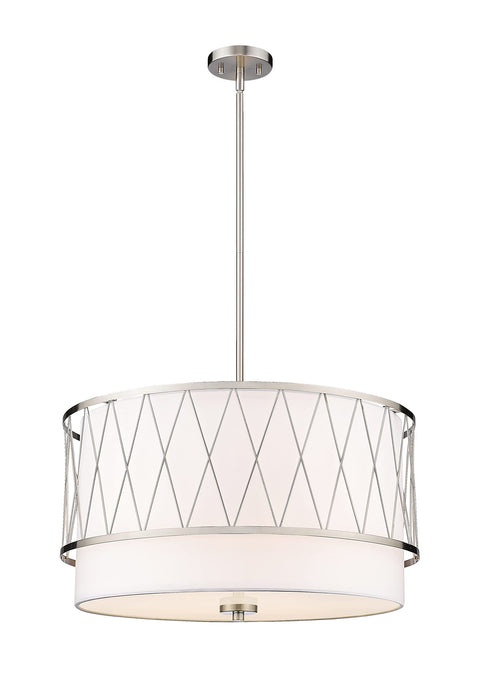 Oakestry Dalton 4 Light Pendant Brushed Nickel Modern Ceiling Lighting Fixture Adjustable Hanging Chandelier for Kitchen Island Dining Room Living Space Contemporary Indoor Illumination