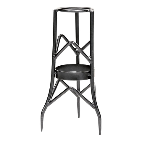 Oakestry Toad Stool Plant Stand Small Metal Garden Accent Holder for Indoor Outdoor Pots Planters Patio Lawn Decor Decorative Stable Modern Home Yard Display Whimsical Style Durable Black Everyday Use