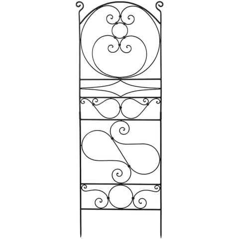 Ferro Firenze Wrought Iron Garden Trellis I, 65.5 Inch Tall Decorative Italianate Plant Support, Roman Bronze Powder Coated