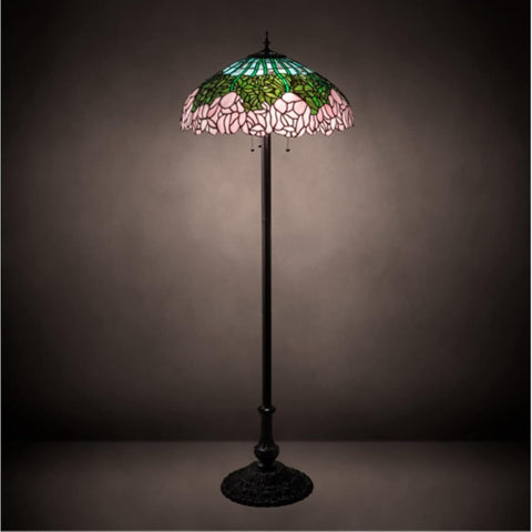 Oakestry 62 inches High Tiffany Cabbage Rose Floor Lamp Elegant Floor Lamp Stained Glass Lighting Decorative Home Living Room Bedroom Office Vintage Style Durable Build Ambient Light
