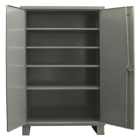 Oakestry Steel Storage Cabinet 48 x 18 x 78 in 14 Gauge 4 Adjustable Shelves Recessed Doors Pad Lock Handle Gray Utility Cabinet