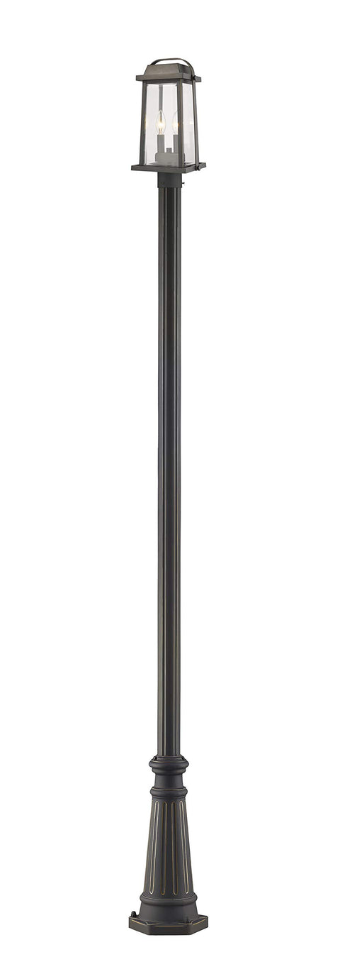 Oakestry Outdoor Post Light Fixture, Satin Silver Aluminum Body with Clear Glass Shade, Weather Resistant Modern Lighting for Patio Garden Deck Pathway and Exterior Spaces