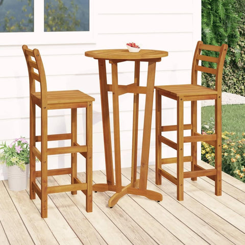 Oakestry 3-Piece Garden Bar Set Solid Acacia Wood Brown
