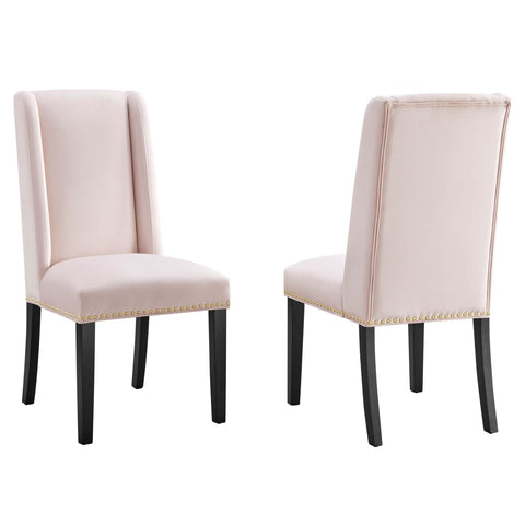 Oakestry Baron Performance Velvet Dining Chairs Set of 2 Contemporary Upholstered Accent Seating Modern Padded Chairs for Dining Room Kitchen Living Space Furniture