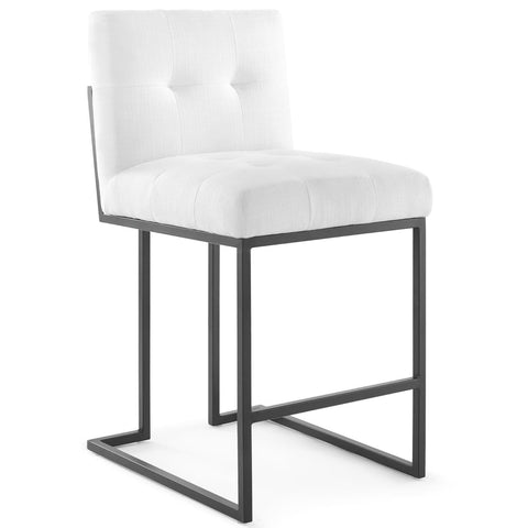 Oakestry Premium Privy Black Stainless Steel Upholstered Fabric Counter Stool Offering Decorative Balance Sophisticated Visual Appeal and Versatile Functionality Across Curated Interior Spaces