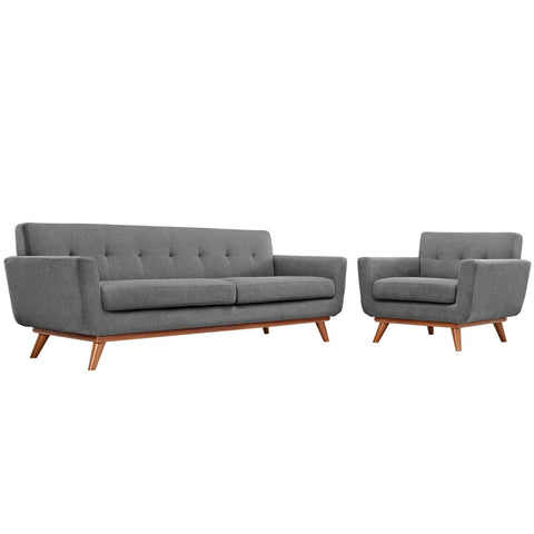 Oakestry Luxury Inspired Engage Armchair and Sofa Set of 2 Comfortable Indoor Sofa for Living Room Apartment Lounge Reception Area Everyday Premium Styling
