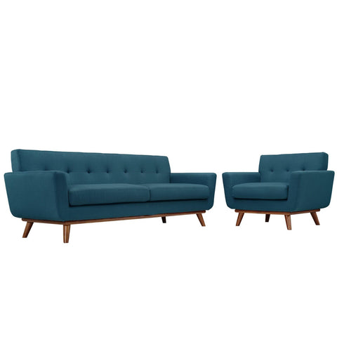 Oakestry Luxury Inspired Engage Armchair and Sofa Set of 2 Comfortable Indoor Sofa for Living Room Apartment Lounge Reception Area Premium Everyday Styling