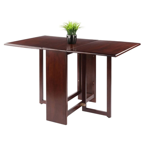 Oakestry Clara Double Drop Leaf Dining Table, 30" Walnut, Space-Saving Expandable Table for Dining Room, Kitchen, or Apartment Spaces