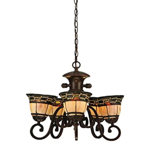 Oakestry 20 Inch Ilona 5 Light Chandelier Farmhouse Ceiling Light Rustic Hanging Fixture for Dining Room Kitchen Island Bedroom Living Room Entryway Home Decor