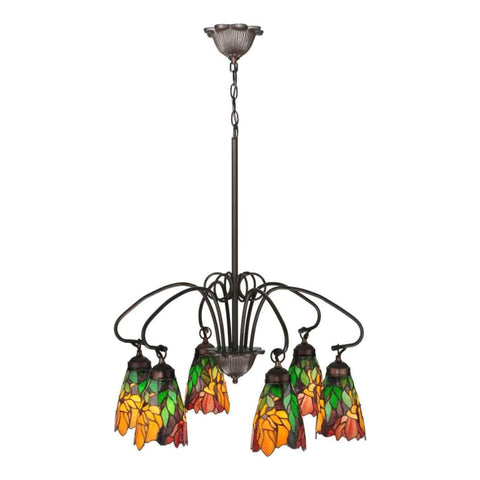 Oakestry 26 Inch Iris 6 Light Chandelier Farmhouse Ceiling Light Rustic Hanging Fixture for Dining Room Kitchen Island Living Room Entryway Bedroom
