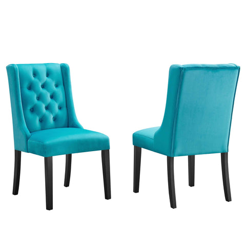 Oakestry Baronet Performance Velvet Dining Chairs Set of 2 Modern Upholstered Accent Seating Contemporary Padded Chairs for Dining Room Kitchen Living Room Home Furniture