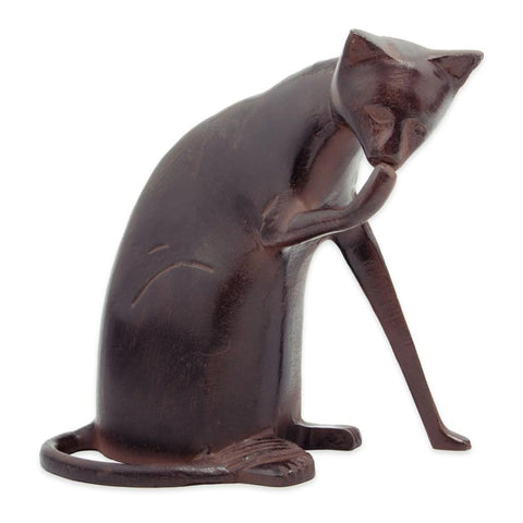 Oakestry Coy Cat Garden Animal Statue Outdoor Yard Decor Realistic Weather Resistant Sculpture for Lawn Patio Balcony Entryway Landscape Accent Art