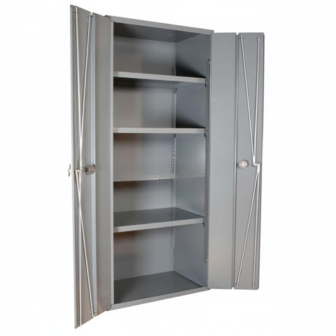 Oakestry Industrial Metal Storage Cupboard Robust Versatile Space Saving Flush Door Lockable Handle Production line Operations