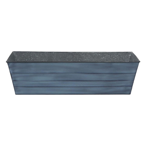 Oakestry Large Galvanized Steel Flower Box Planter Nantucket Blue Weather Resistant Metal Window Deck Garden Balcony Patio Outdoor Planter Box for Flowers Herbs Plants Décor