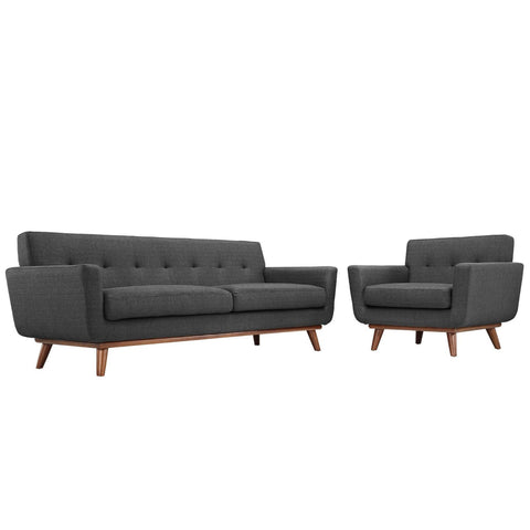 Oakestry Luxury Inspired Engage Armchair and Sofa Set of 2 Comfortable Indoor Sofa for Living Room Apartment Lounge Reception Area Premium Daily Styling