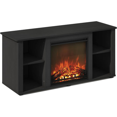 Oakestry Decorative Fireplace TV Stand Media Console with Electric Flame Display Open Storage for Living Room Americano Finish