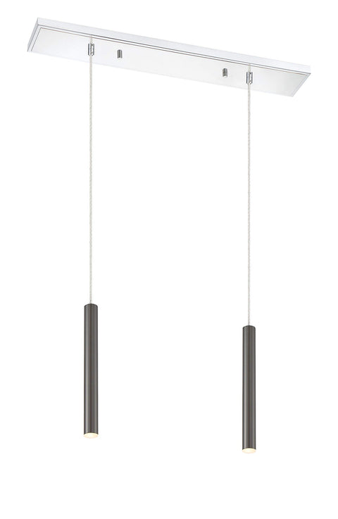 Oakestry Calumet 8-Light Linear Chandelier – Matte Black & Polished Nickel Steel Frame, GU10 Bulbs, Adjustable Height, Architectural & Contemporary Design