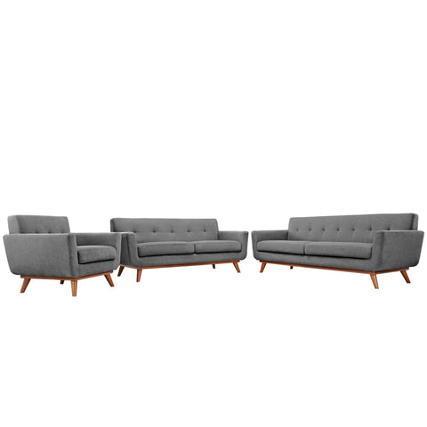 Oakestry Luxury Inspired Engage Sofa Loveseat and Armchair Set of 3 Comfortable Indoor Loveseat for Living Room Apartment Lounge Reception Area Everyday Premium Styling