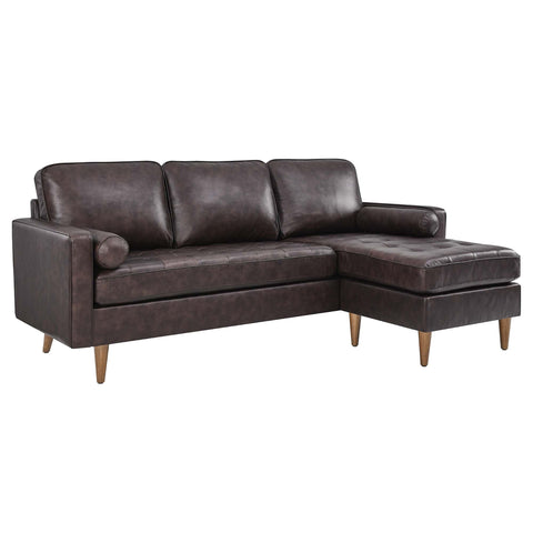 Oakestry Luxury Inspired Valour 78Inch Leather Apartment Sectional Sofa Comfortable Indoor Sectional Sofa for Living Room Apartment Lounge Reception Area Premium Daily Styling