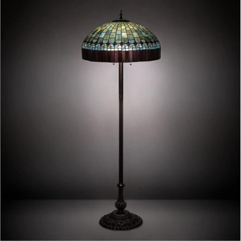 Oakestry 62 inches High Tiffany Candice Floor Lamp Elegant Floor Lamp Stained Glass Lighting Decorative Home Living Room Bedroom Office Vintage Style Durable Build Ambient Light