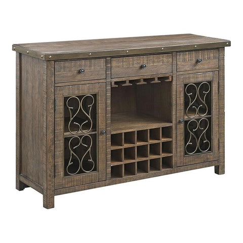 SERVER W/CUP HOLDER & WINE RACK
