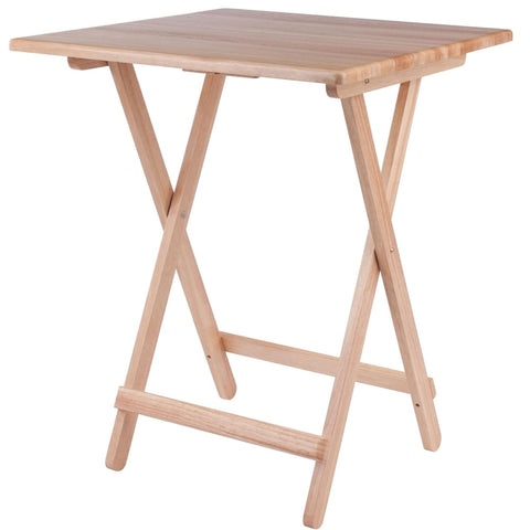 Oakestry Delayney Folding Accent Table in Natural Wood Finish, Portable Compact Side Table for Living Room, Bedroom & Small Spaces