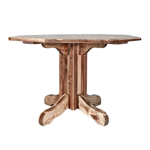 Homestead Collection Center Pedestal Table, Stain & Clear Lacquer Finish