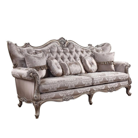 ACME Jayceon Sofa w/5 Pillows, Fabric & Champagne