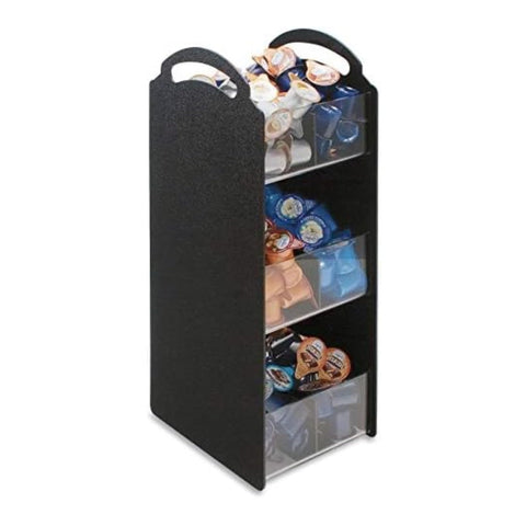 Oakestry Commercial Compact Condiment Organizer 6 Compartment Black Countertop Storage Rack Restaurant Cafe Bar Station