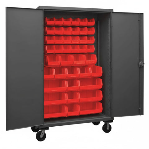 Oakestry Industrial Steel Organization Cabinet Rugged Reliable Mobile recessed Door bin Storage Rolling Secure Closure Service Bay Utility