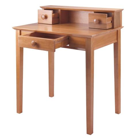Oakestry Studio Desk with 3 Drawers in Honey Finish – 35-Inch Home Office Desk for Organization, Workspace, and Storage