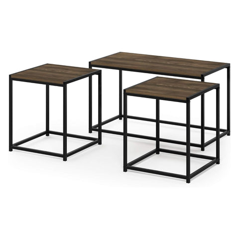 Oakestry Camnus Modern Living Room Table Set Coffee Table Two End Tables Wooden Furniture Contemporary Home Decor Accent Tables (Columbia Walnut)