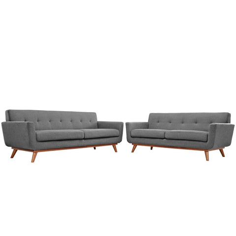 Oakestry Luxury Inspired Engage Loveseat and Sofa Set of 2 Comfortable Indoor Loveseat for Living Room Apartment Lounge Reception Area Everyday Premium Styling
